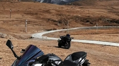 Foreigners and Taiwanese tourists riding motorcycles in Tibet