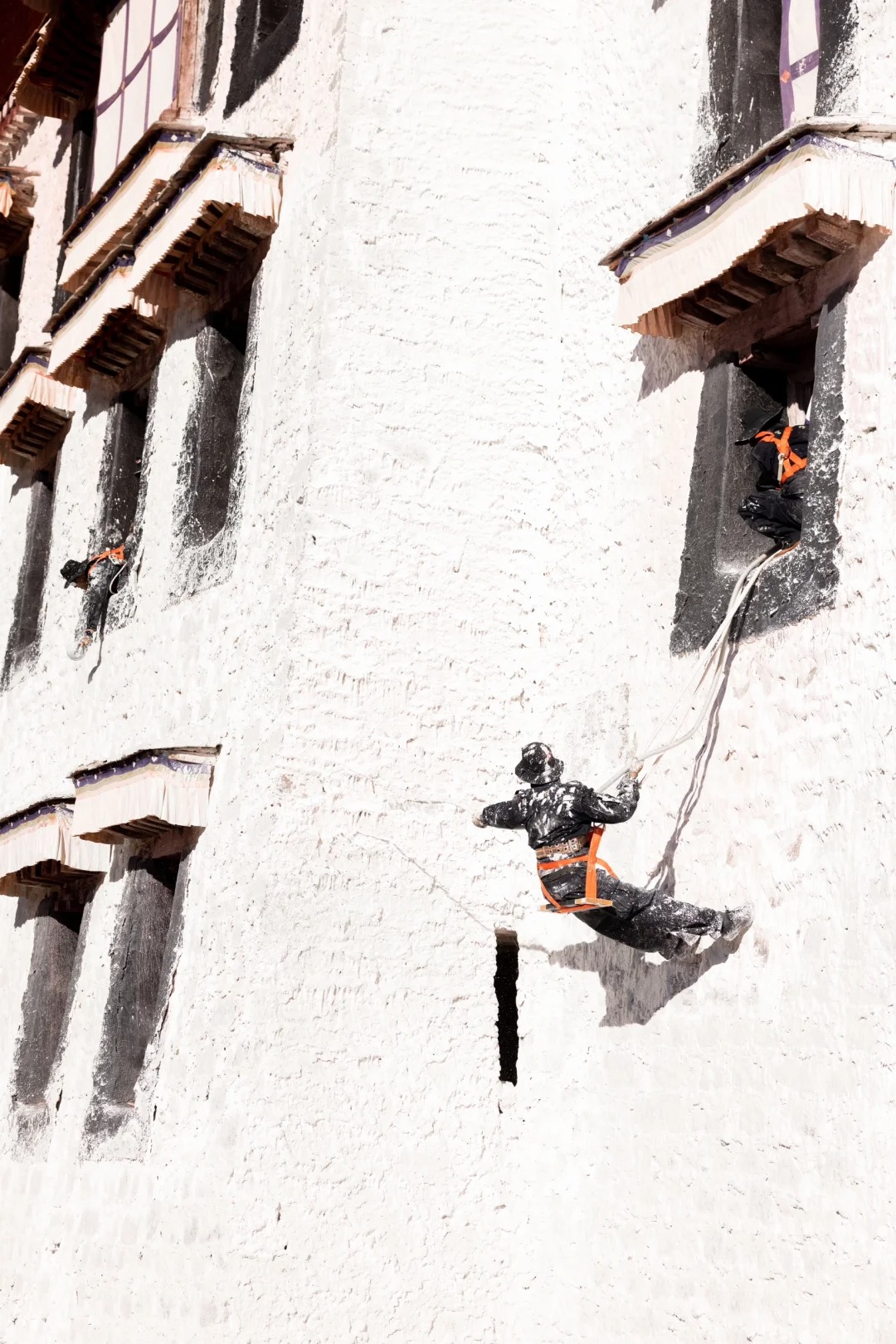 It’s that time of year again for the annual wall painting and dressing of the Potala Palace
