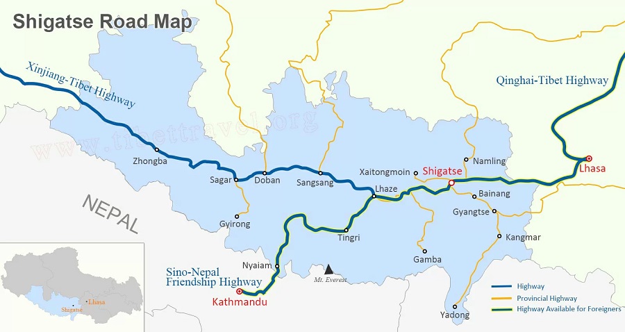 Shigatse Road Map