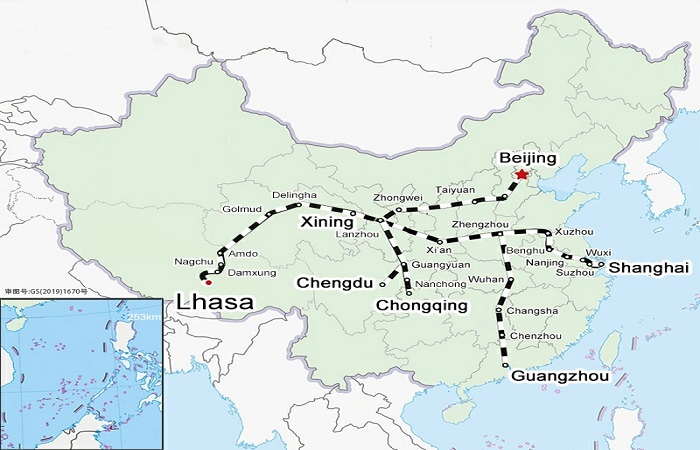 Tibet Train Route Map