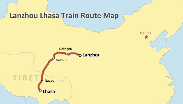 Lanzhou to Lhasa Train Route