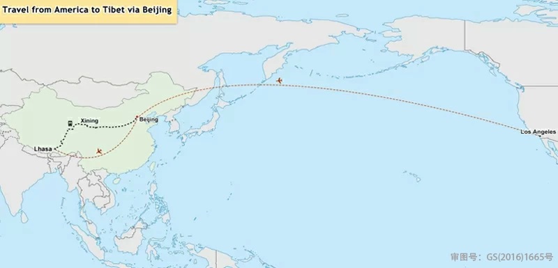 US to Beijing to Tibet