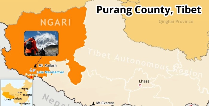 Purang county map