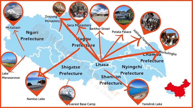 Tourist Map of Tibet