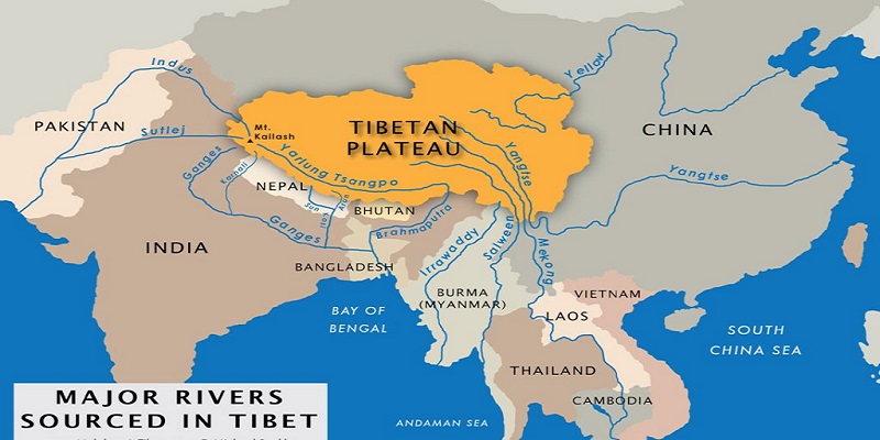Map of The Tibetan Plateau River