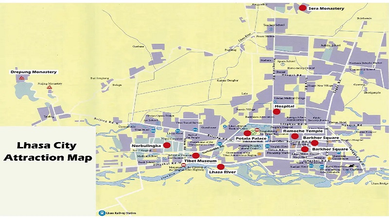 Lhasa City Map