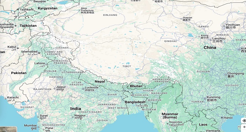 Tibet on Google Maps