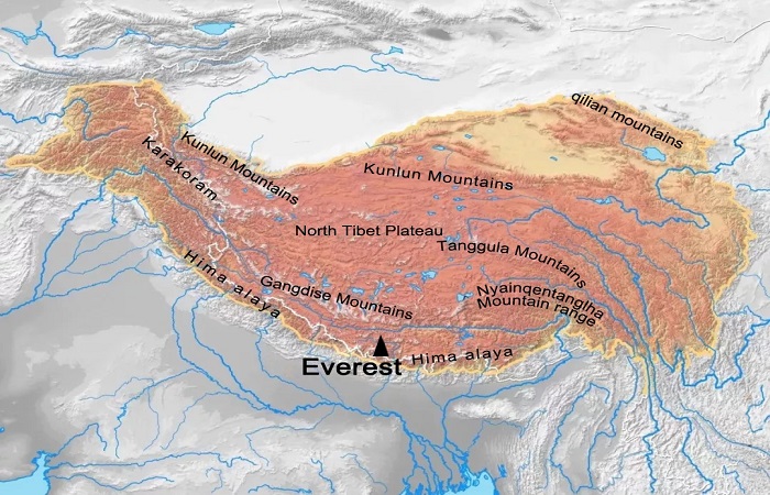 Mount Everest Himalayas Map