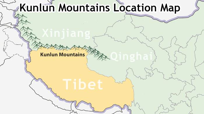 The Kunlun Mountains Location Map