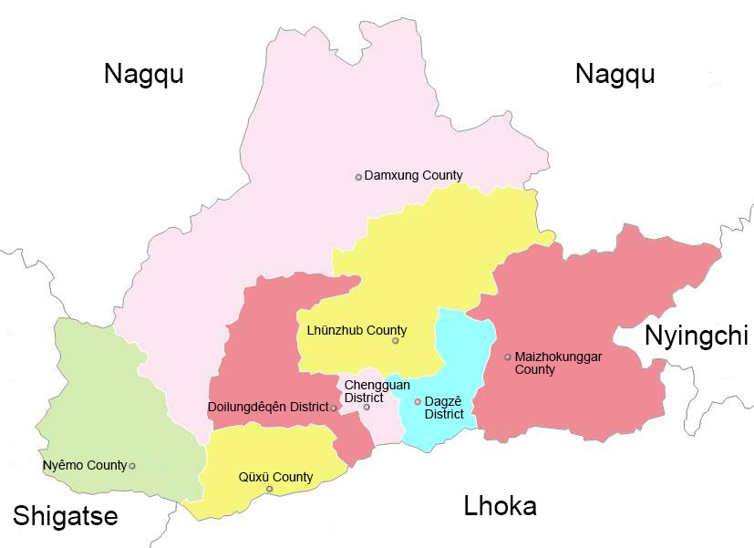 Lhasa's Main Districts