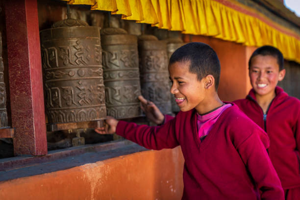 Novice Tibetan buddhist monks