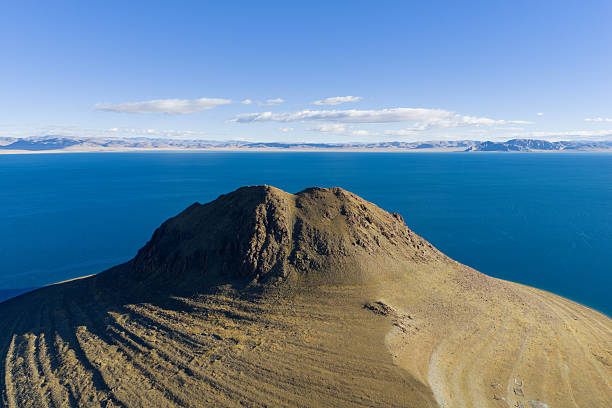 Blue lake water and small islands